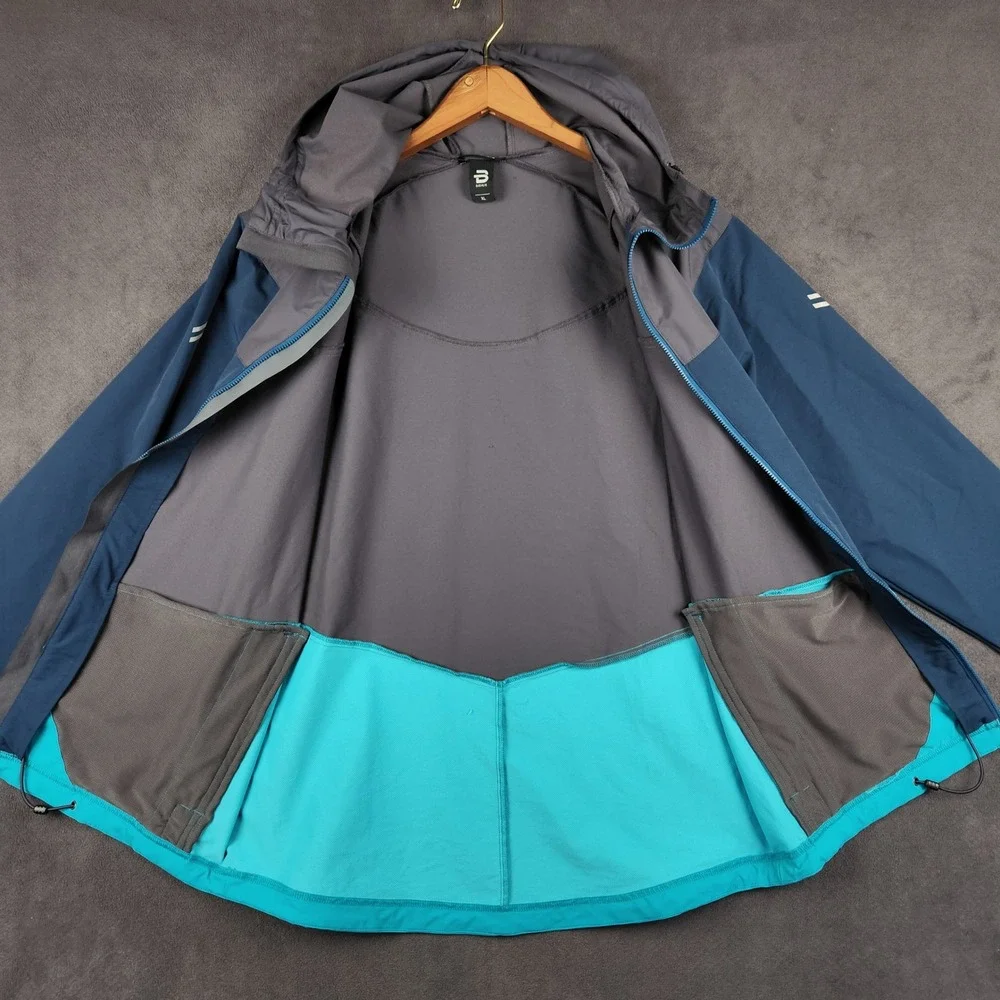 Bjorn Daehlie Gatineau Jacket Mens XL‎ Blue Teal Gray Hooded Softshell Running